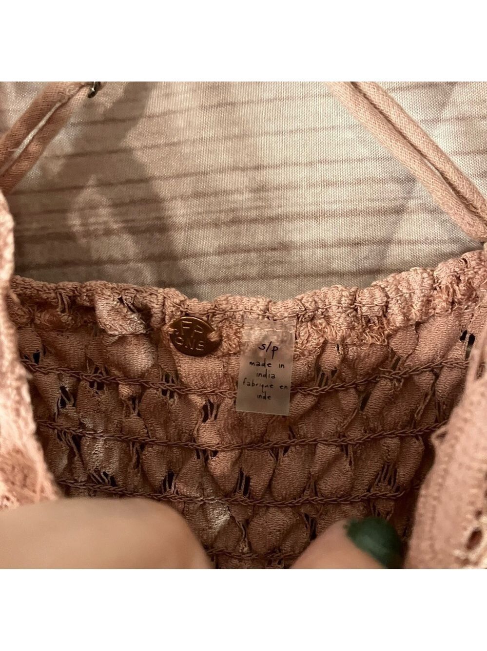 FREE People Adella Crochet Lace Slip Velvet Burnout Dress in Pink - Picture 12 of 12